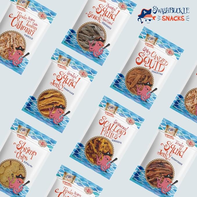 Crispy Tempura Fish Chips Garlic and Sesame Flavor 5.29oz (150g), Made in Japan by Swashbuckle