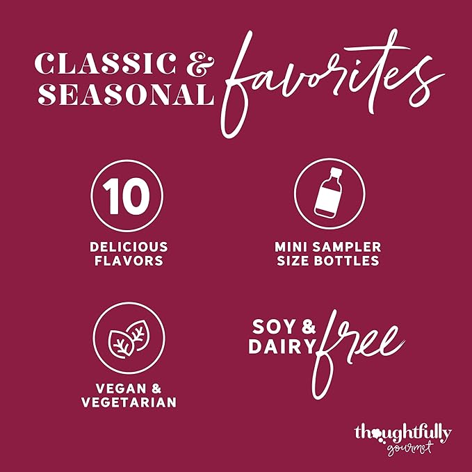 Thoughtfully Gourmet, Coffee Syrup Sampler Gift Set, Syrup Flavors Include Salted Caramel, Vanilla