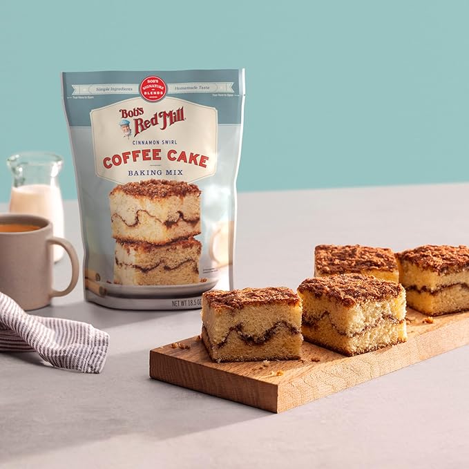 Bob's Red Mill Cinnamon Swirl Coffee Cake Baking Mix - 18.5 oz Bag (Pack of 1), Simple Clean