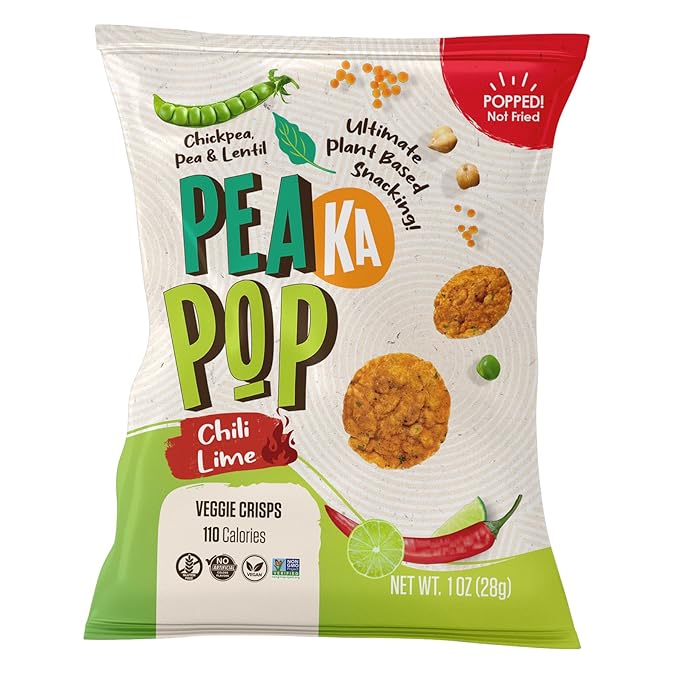 PeaKaPop Veggie Chips ??Plant-Based, Healthy Veggie Crisps with Pea, Lentil & Chickpea Protein