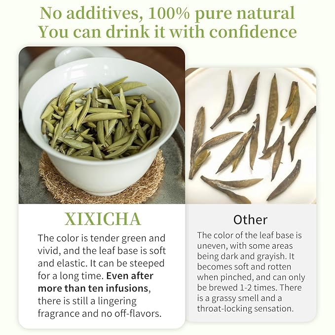XIXICHA Silver Needle White Tea Loose Leaf Grade AAA Premium Silver Needle Tea Fuding White Tea