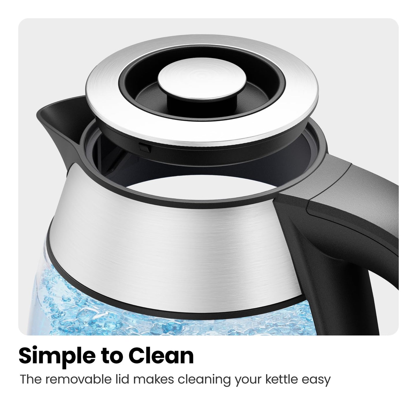 CHEFMAN Electric Kettle - 1.2L 1500W Hot Water Tea Pot with Infuser, BPA Free, Auto Shut Off