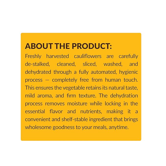 SHROOTS Dehydrated Cauliflower Flakes | 100% Natural, Freshly Dried, Preservative-Free | Perfect
