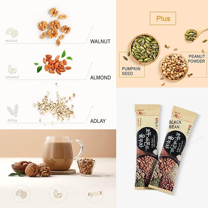 DAMTUH 15 Grains Mixed Powder and Walnut Almond Adlay Mixed Powder Misugaru Meal Replacement Shake