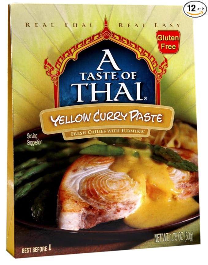 A Taste of Thai Yellow Curry Paste, 1.75-Ounce Packets (Pack of 12)
