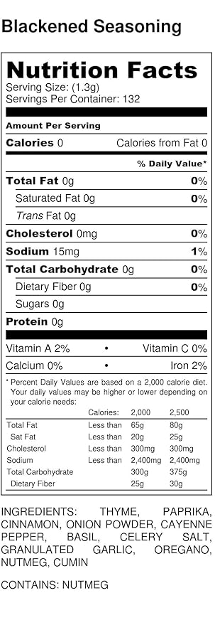 Blackened Chicken Seasoning Dry Rub | Large Shaker | Calorie Free | Fat Free | Saturated Fat Free |