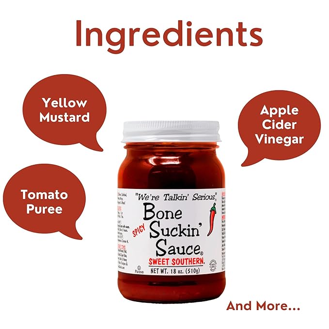 Bone Suckin' Sauce Sweet Southern BBQ Sauce, Gluten-Free, Non-GMO, Kosher, Sweetened with Cane