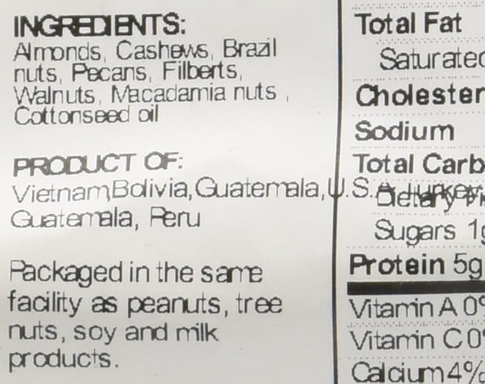 Sincerely Nuts Roasted & Unsalted Mixed Nuts (5 LB) Almonds, Cashews, Brazil Nuts, Hazelnuts &