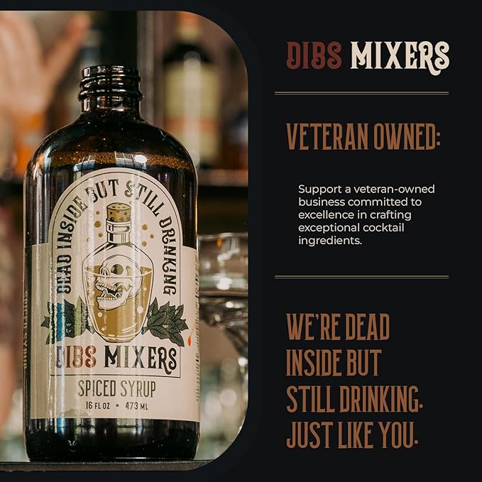 Dibs Mixers Spiced Syrup - Fall Spice Blend for Cocktails, Coffee, Pancakes & Desserts - With