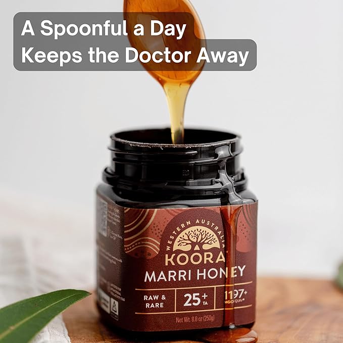 KOORA Marri Honey TA 25+ (MGO 1197+ Manuka Honey Rating Equiv.) Low GI, Medical Grade for Daily
