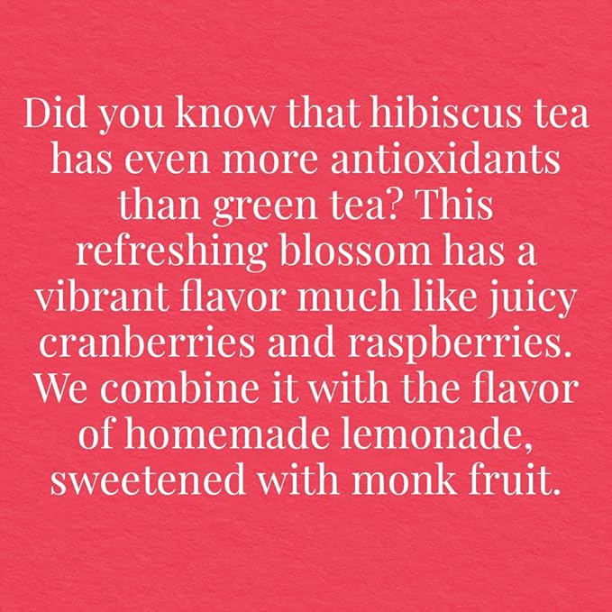 The Republic of Tea – Keto-Friendly Sweet Iced Hibiscus Lemonade Herbal Tea, 8 Large Quart-Sized