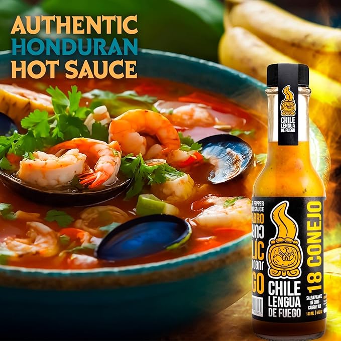 Hot Sauce | Chile Lengua de Fuego (Pack of 1, 18 Conejo) – Medium Heat Citrus & Turmeric Sauce with