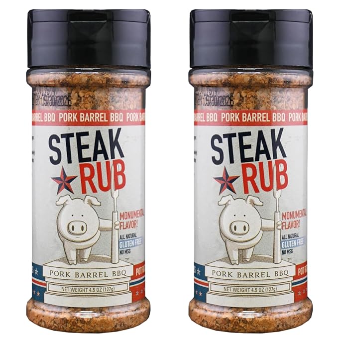 Pork Barrel BBQ Steak Spice Rub | Premium All-Purpose Seasoning, No MSG, Gluten-Free, Zero Calorie