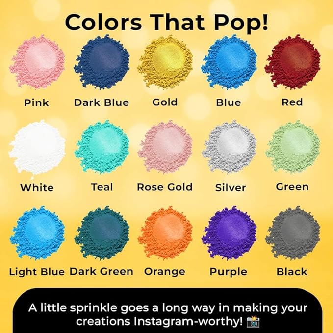 Luster Dust Edible Cake Decorations, Yellow Edible Luster Dust for Cupcake Decorations Edible