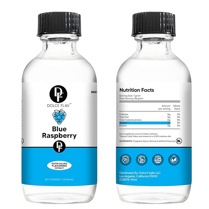 Dolce Flav Blue Raspberry Extract ??2 Ounce Oil-Soluble Kosher, Sugar-Free, Concentrated Blue