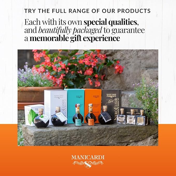 MANICARDI Extra Aged Balsamic Vinegar of Modena PDO - 25 Years - Perfect for Snacks, Pasta