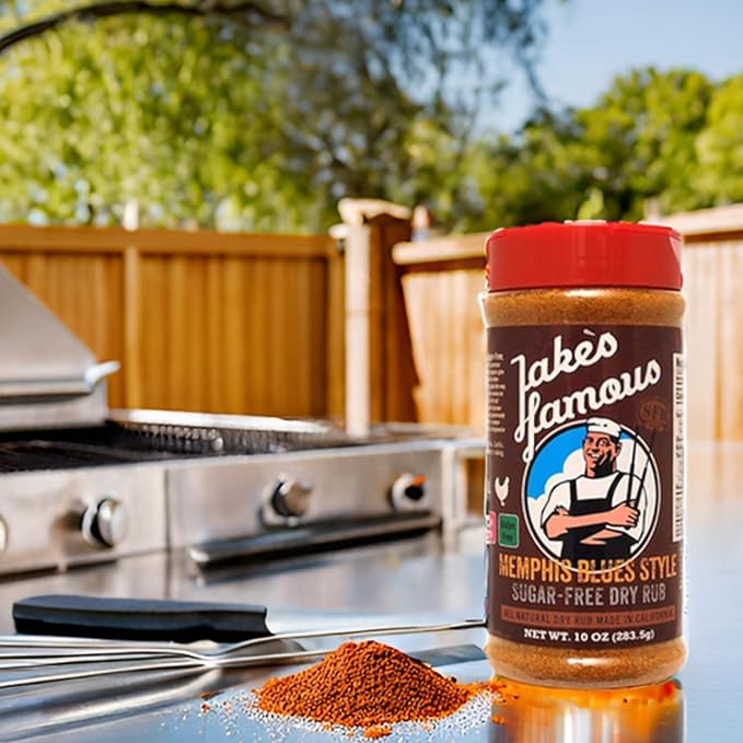 Jake?™s Famous Memphis Rub, BBQ Rub 10 Oz Sugar Free, Gluten Free, Seasoning Mix for Ribs, Pork