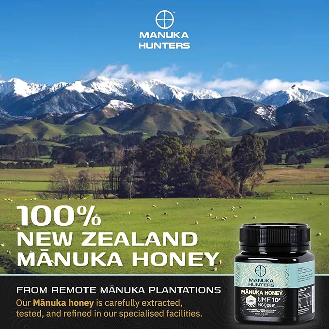 Manuka Hunters UMF 10+/MGO 263+ Certified New Zealand Manuka Honey - 100% Pure Natural Sweetener