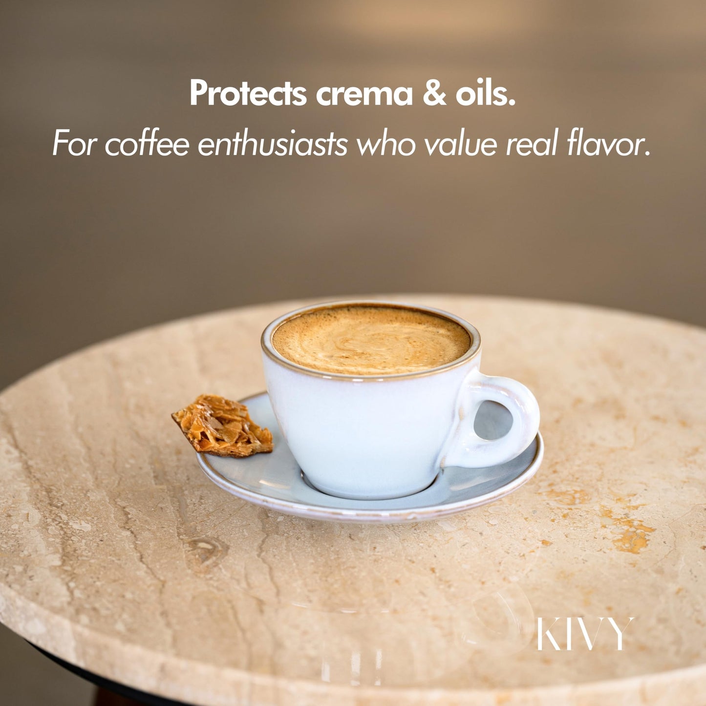 KIVY Vacuum Coffee Canister - Push Lid Preserves Aroma & Oil - Stainless Steel Airtight Container