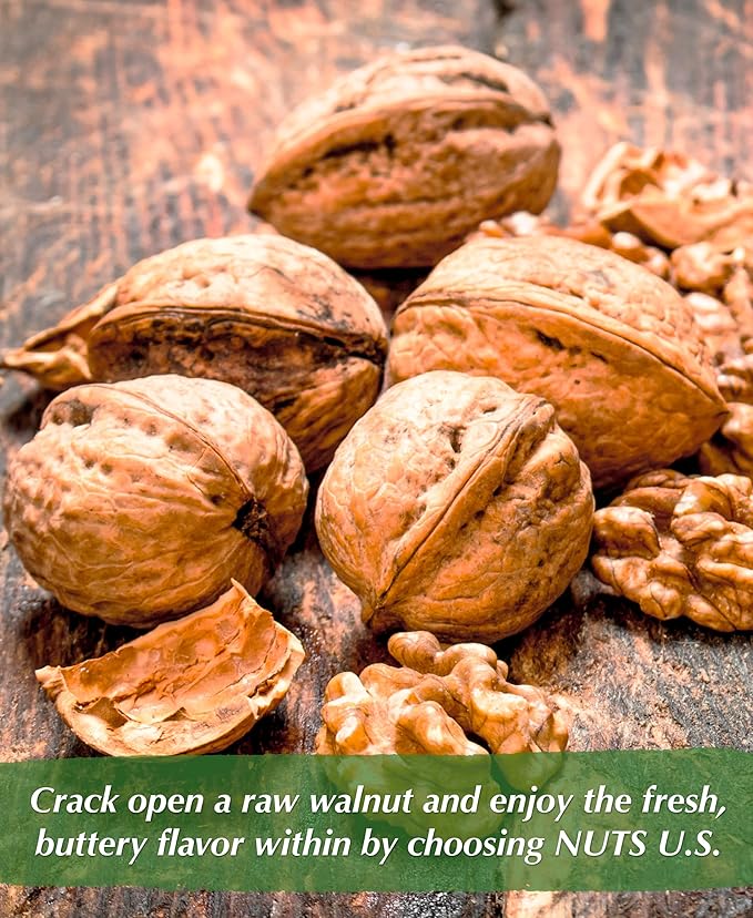 NUTS U.S. - Walnuts In Shell | Grown and Packed in California | Chandler Variety | Fresh Buttery