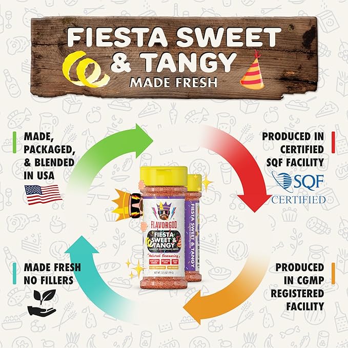 Fiesta Sweet & Tangy Seasoning Mix by Flavor God - Premium All Natural & Healthy Spice Blend for
