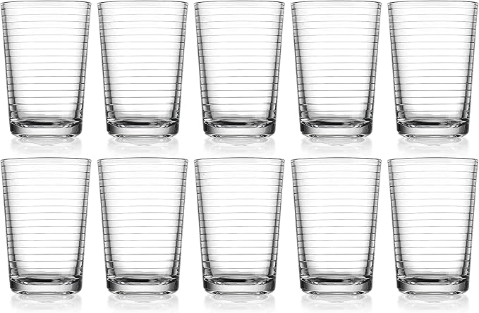 Glaver's Juice Glasses 7 oz. Set of 10 Glass Cups ??Beverage Water Tumblers For Home and Bar