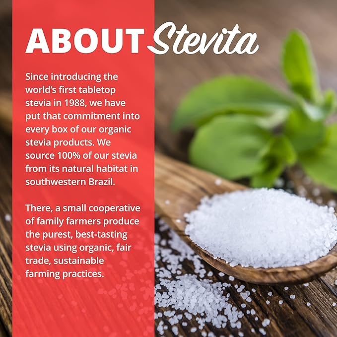 Stevita Organic Erythritol Bake-It-Better Pouch - 12 oz - Baking Sugar Alternative with Stevia &