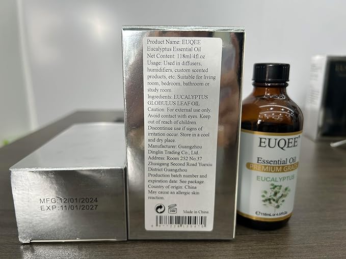 Eucalyptus Essential Oil 118ml Pure Eucalyptus Oil with Glass Dropper for Aromatherapy, Diffuser