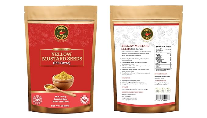 Spice Magic Yellow Mustard Seeds ??Whole | Bold, Earthy Flavor for Pickles, Curries & Spice Blends