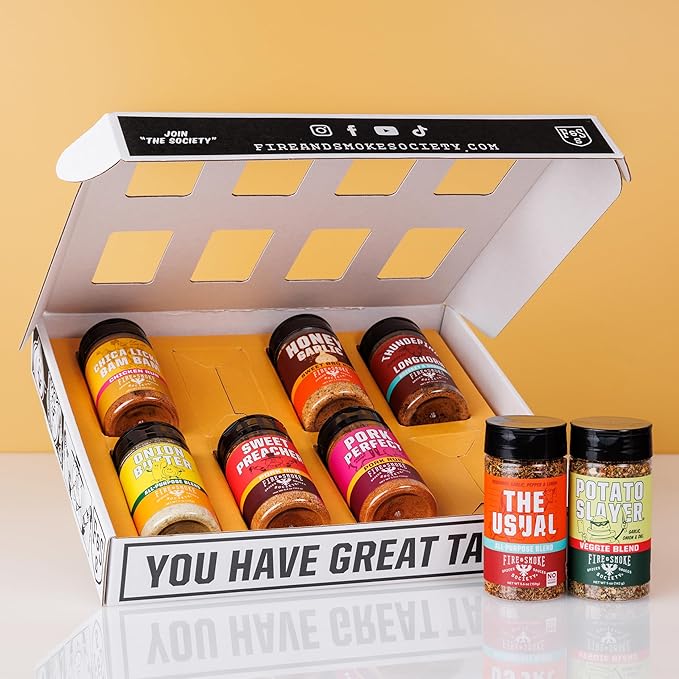 Fire & Smoke Society Essential Grill Variety Pack | BBQ Rubs and Seasonings, Grilling Gifts for