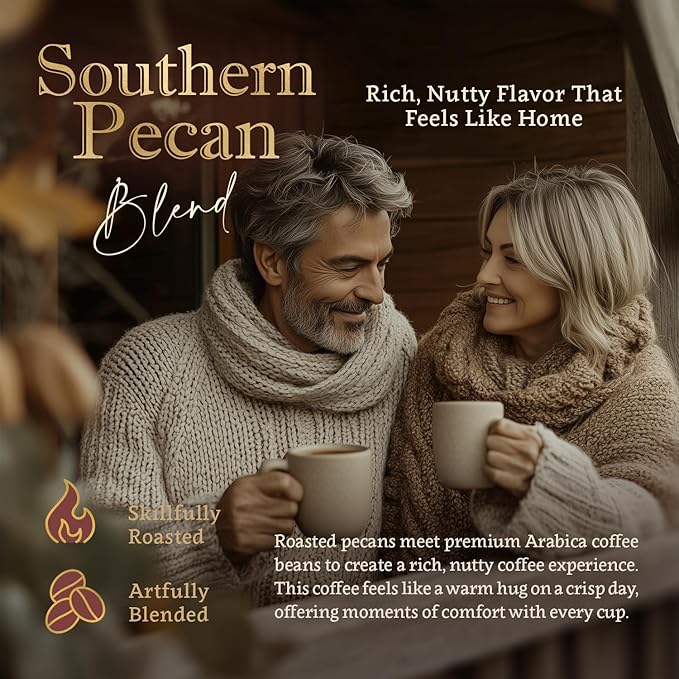 Southern Pecan Flavored Ground Coffee ??Medium Roast, 100% Arabica, Single Origin ??Organic