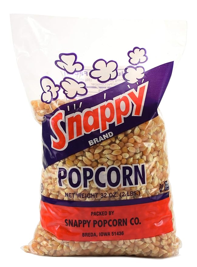 Snappy Yellow Popcorn Kernels for Popping with Popcorn Machine, Air Popper or Stove Top, 2lb Bags