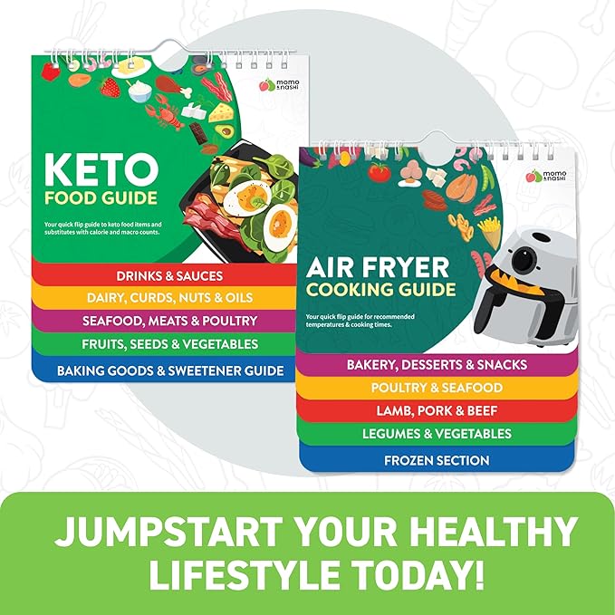 Air Fryer & Keto Cookbook Magnets - Set of 2 (7”x6”) - Air Fryer Accessories & Keto Meal Plan