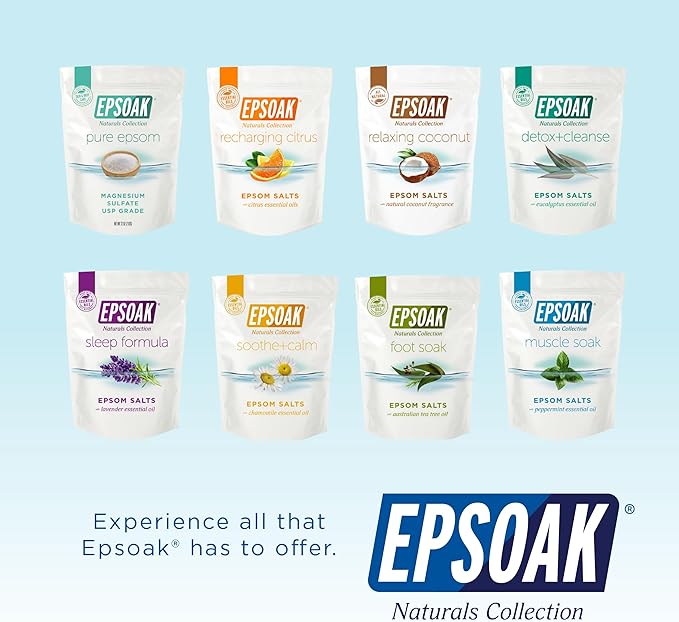Epsoak Naturals Collection Magnesium Flakes for Foot Spa & Relaxing Bath, 4 lb, 100% Natural &