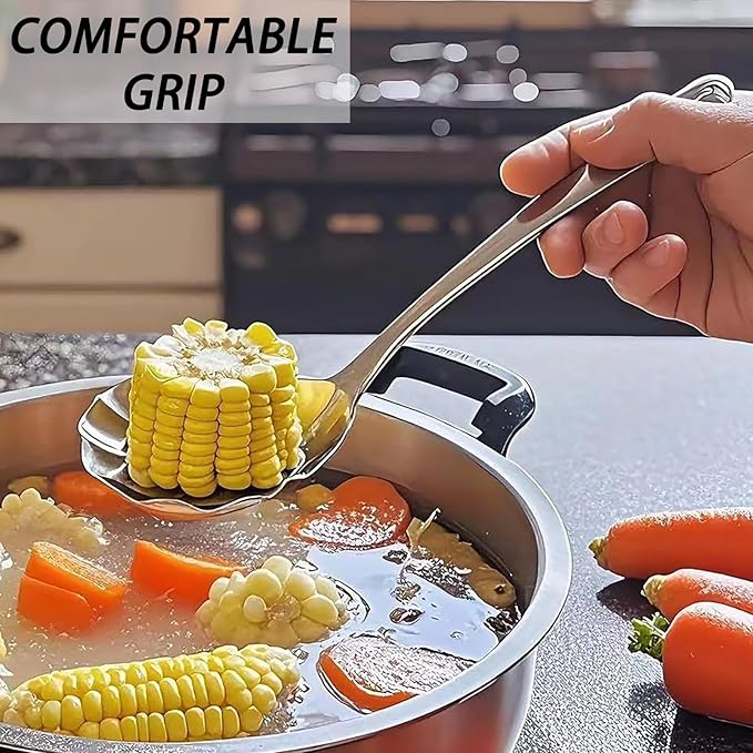 Large Serving Spoon,9" Serveware Spoons Set,Stainless Steel Catering Serving Utensils for Party
