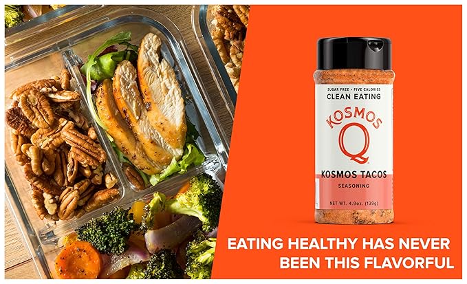 Kosmos Q Taco Seasoning, Bold Natural Fajita & Taco Spice Mix for Beef, Chicken, Pork & Veggies