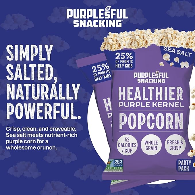 Purplesful Purple Corn Popcorn, Silkier, Creamier & Healthy Popcorn, Vegan-Friendly, Non-GMO
