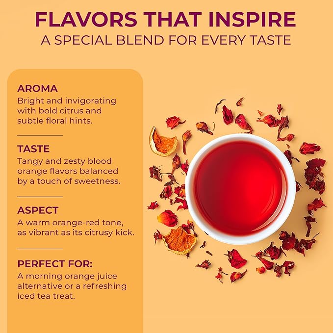 Katy's Blood Orange Loose Leaf Tea | Fruity & Citrusy Herbal Tea | Orange Peel & Hibiscus |