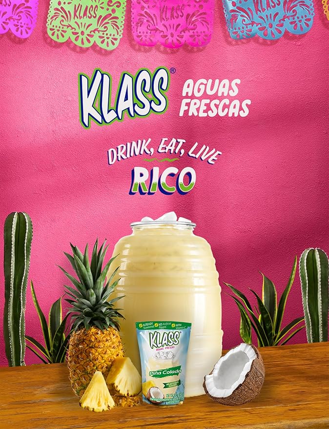 Klass Aguas Frescas |Pina Colada Drink Mix| Flavor From Natural Sources & No Artificial Flavor With