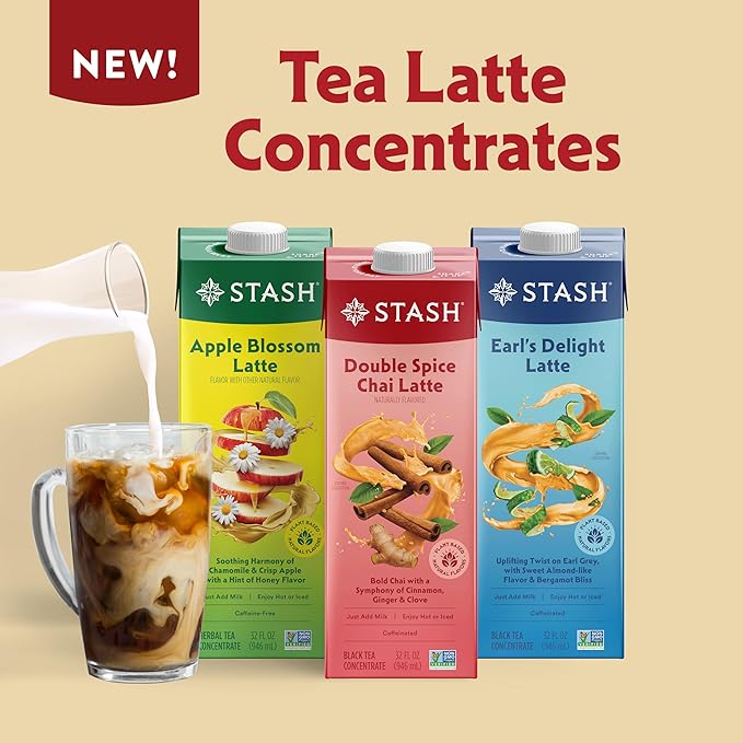 STASH Double Spice Chai Latte Concentrate - Barista Style Caffeinated Chai Tea Beverage - Crafted