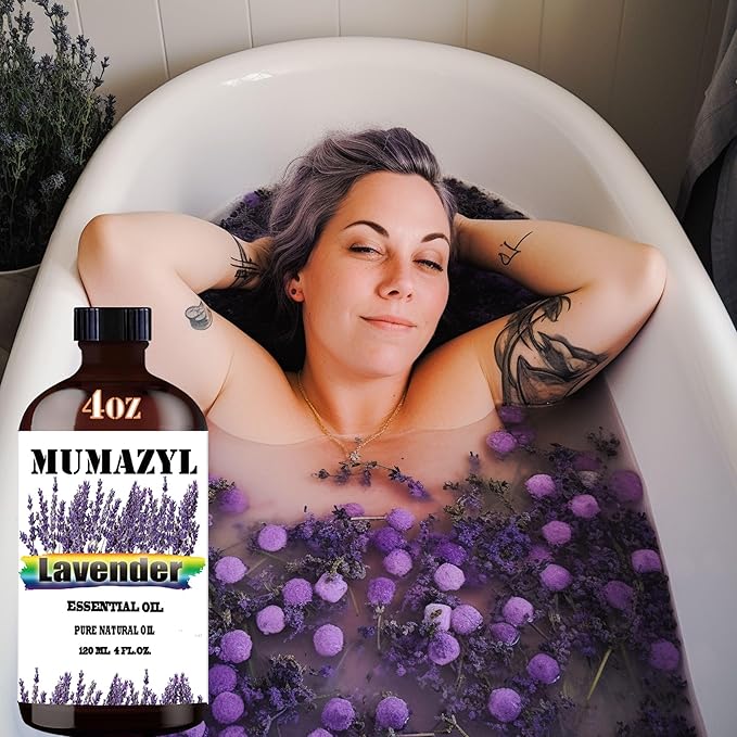 Lavender Essential Oil, Lavender Oil 4 Fl Oz 120ML for Diffuser Humidifier Yoga Cleaning DIY Candle