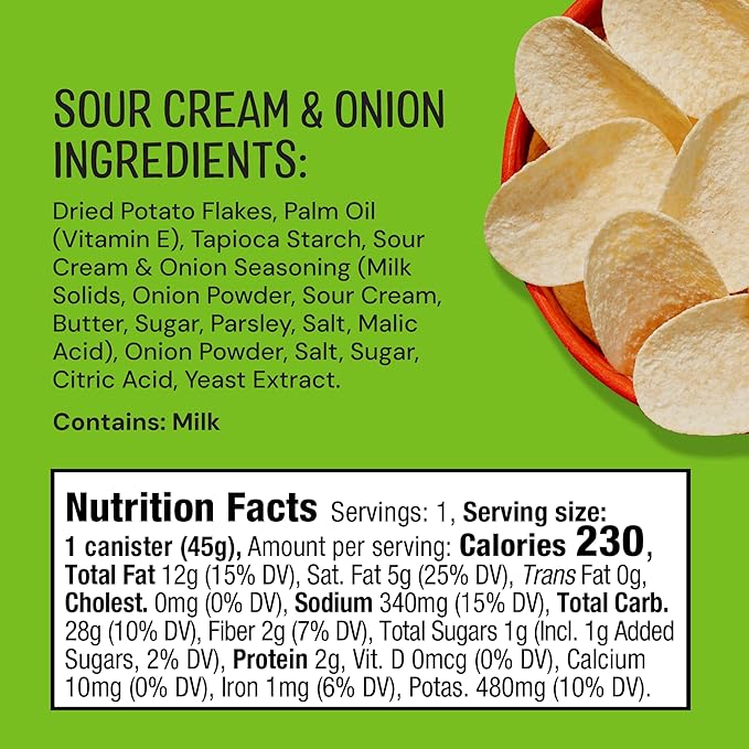 The Good Crisp Company, Good Crisps Minis (Sour Cream and Onion, 1.6 Ounce, Pack of 12) Non-GMO