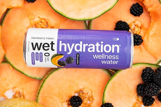 Zero Calorie, Functional Wellness Water - Blackberry Melon (12 Ounce Cans, Pack of 12) - Flavored