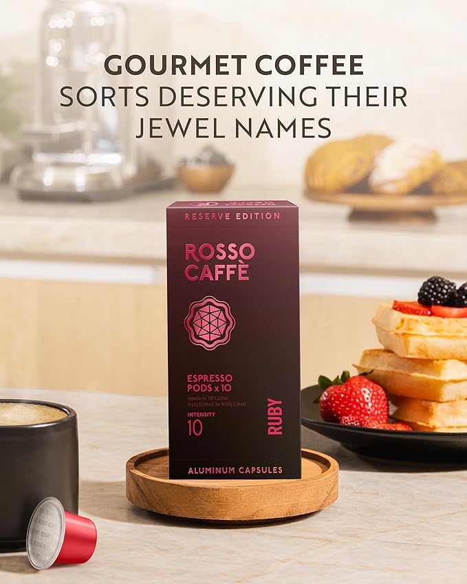 ROSSO CAFFÈ Espresso Coffee Pods for Nespresso Original Machines - 80 Capsules Dark Roast Intense