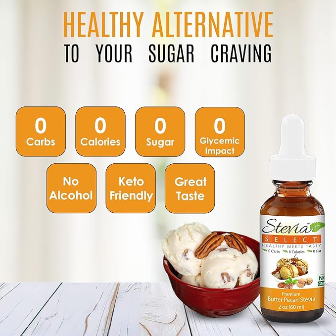 Stevia Select Butter Pecan Flavored Liquid Stevia ??Zero Calorie Coffee, Tea, Drink & Baking