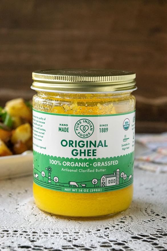 Grassfed Organic Original Ghee - by Pure Indian Foods, 7.8 oz, Pasture Raised, Gluten-Free