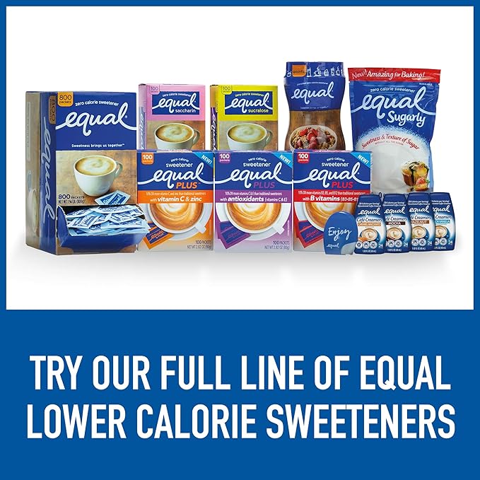 EQUAL 0 Calorie Sweetener, Aspartame and Acesulfame-K Sweetener Packets, Zero Calorie Sugar