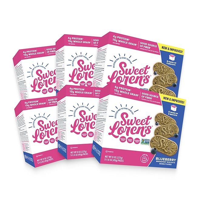 Sweet Loren's Vegan Breakfast Biscuits | Blueberry | 4g Protein, 19g Whole Grains | Plant Based