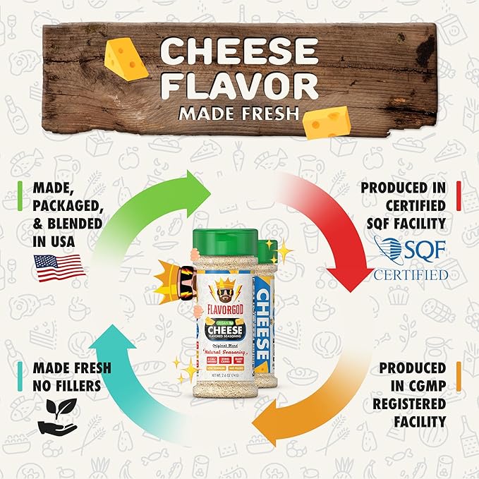Cheese Flavored Seasoning Mix by FlavorGod - Premium All Natural & Healthy Spice Blend for Chicken