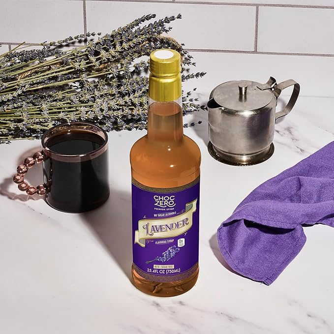 ChocZero Coffee Syrup, Lavender Flavor, Sugar Free Syrup for Drinks, Keto Friendly, 25.4 Fluid